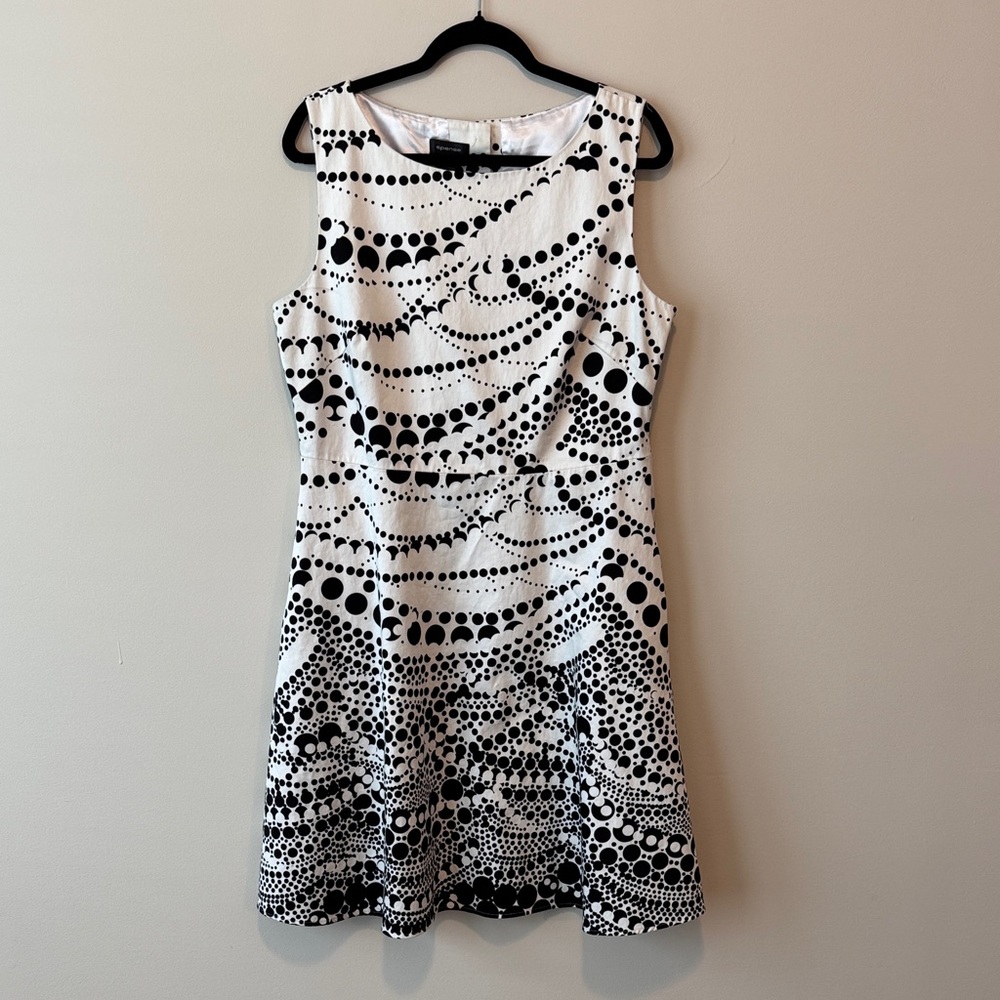 Spense Black and White Dot Mini Dress
